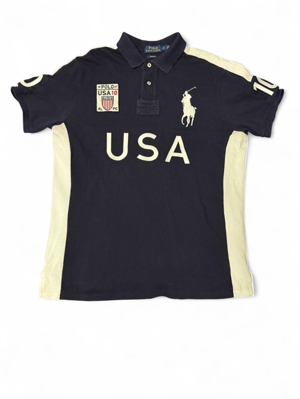 Polo Ralph Lauren USA 10 Navy Short Sleeve Polo Shirt